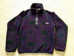 美品 レア柄 90s 92年 USA製 PATAGONIA SNAP-T パタゴニア スナップT フリース XS 90年代 アメリカ製 ビンテージ