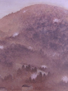 Art hand Auction Yoshida Tasa, [Montaña de primavera], De una rara colección de arte enmarcado., Nuevo marco incluido, En buena condición, gastos de envío incluidos, Cuadro, Pintura al óleo, Naturaleza, Pintura de paisaje