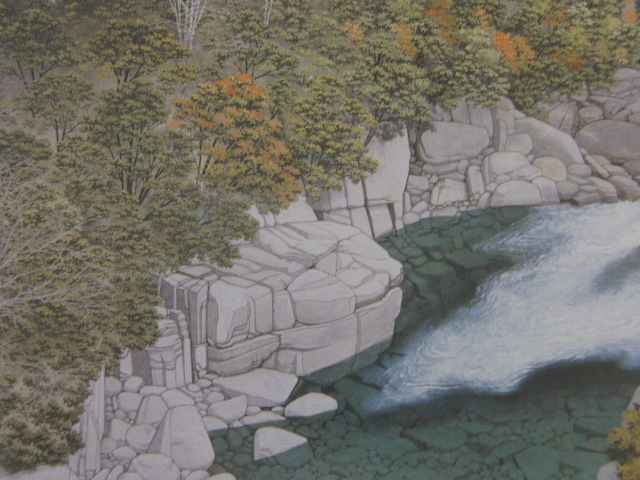 Naoki Tsunoshima, [Vallée d'Automne], Extrait d'un rare livre d'art encadré, Tout neuf avec cadre, Bonne condition, frais de port inclus, peinture, peinture à l'huile, Nature, Peinture de paysage