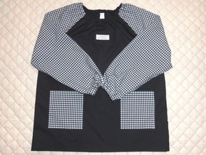  быстрое решение [ длинный рукав рубашка *130~140| чёрный * белый чёрный проверка ]sc1988