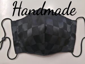 立体インナー ノーブランド サテンブラック ハンドメイド ゴムストッパー付き モノグラム柄