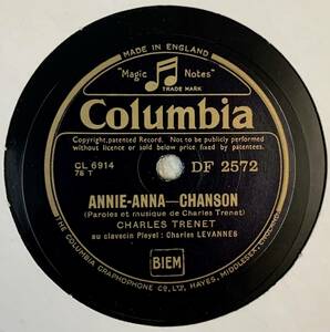 CHARLES TRENT / BIGUINE A BANGO/ANNIE-ANNA-CHANSON (Columbia DF 2572)　SP盤　78RPM 《英》