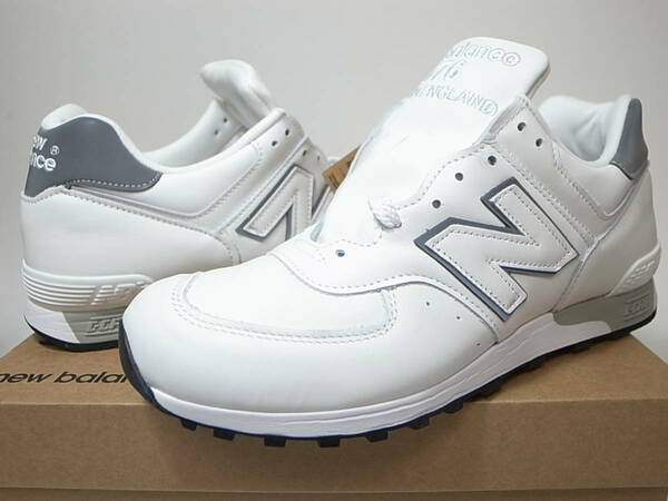 【送料無料 即決】NEW BALANCE UK製 M576WWL 30cm US12新品オールレザー白ホワイト天然皮革 WHITE LEATHER スムースレザー英国製イギリス製