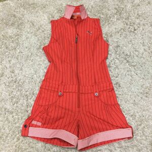 超お値打ち出品　小さめサイズ　PUMA Lady's スリーブレス　ジャンプスーツ　Sサイズ　レッド　used超美品