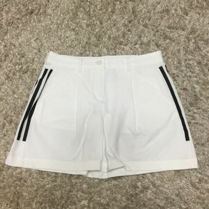 劇レア 小さめサイズ adidas Lady's ストレッチゴルフスカート　Sサイズ　ホワイト　used超美品