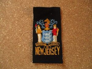 70s ニュージャージー州 NEW JERSEY ビンテージ刺繍ワッペン/アメリカ合衆国フェルト馬エンブレム旅行スーベニア観光アップリケ