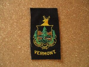 70s バーモント VERMONT ビンテージ刺繍ワッペン/パッチ自然アウトドアしかトナカイ鹿エンブレム旅行スーベニア観光アップリケ