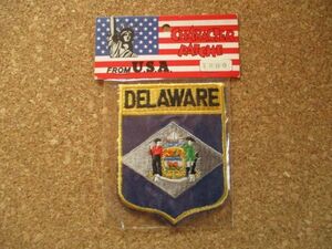 80s デラウェア州『DELAWARE』FROM USA ビンテージ刺繍ワッペン/アメリカ米国パッチ国旗エンブレム旅行スーベニア観光アップリケ