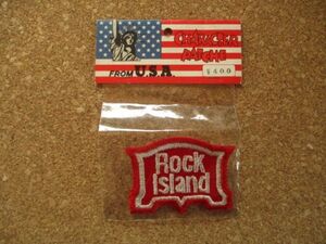 80s ロック・アイランド『Rock Island』MADE IN USA アメリカン ビンテージ刺繍ワッペン/パッチ国旗エンブレム旅行ベルBELL観光アップリケ