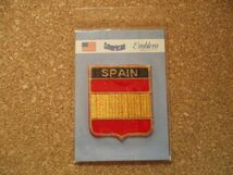 80s スペイン『SPAIN』MADE IN USA アメリカン ビンテージ刺繍ワッペン/パッチ国旗エンブレム旅行スーベニア観光アップリケA_画像1