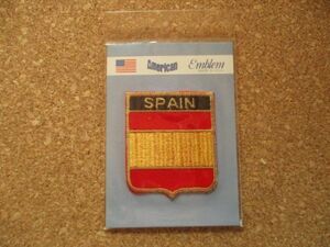 80s スペイン『SPAIN』MADE IN USA アメリカン ビンテージ刺繍ワッペン/パッチ国旗エンブレム旅行スーベニア観光アップリケA