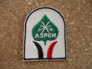 80s アスペン ロッキー山脈スキーASPEN刺繍ワッペン コロラド/ウィンタースポーツ雪山ハイキング旅行スーベニア観光アップリケ土産パッチ