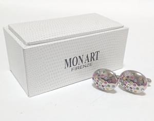 [mac64] new goods MON ARTmon art cuffs cuff links Italy made ryumie- ruby ju- colorful Stone 