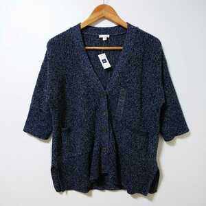 [ tag equipped ]GAP Gap short sleeves knitted cardigan lady's XS/S size navy unused home storage goods 