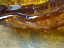 昭和レトロ　ガラス 灰皿 アンバー アッシュトレイ 琥珀 アンティーク インテリア ディスプレイ 什器 ２２_画像8