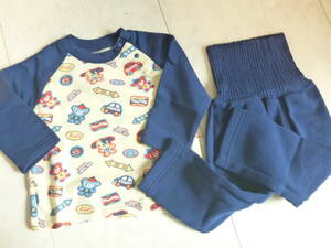  new goods lining nappy . to coil pants pyjamas navy blue 80