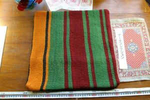 オールドキリムold kilim cushion cover　クッションカバー①no6. ウールwool 大体40cm位x40cm位 手織紡ぎ　handmade ハンドメイド