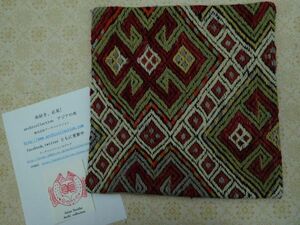 オールドキリムold kilim cushion cover　クッションカバー④no.112 ウールwool 大体 40x40cm位 手織紡ぎ　handmade ハンドメイド