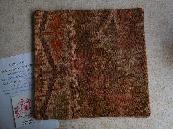 Чехол на подушку Old Kilim № 36, шерсть ок. 40см x 40см Ручная работа Ручная работа, подушка, Общий, квадрат