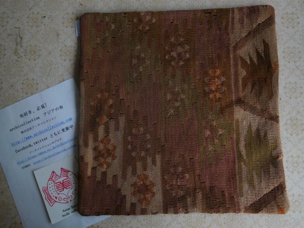 旧基里姆靠垫套 No.86 羊毛 约 40 厘米 x 40 厘米 手工编织 手工制作, 软垫, 一般的, 正方形