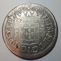 10,000円スタート ブラジル 1701年 640 reis 銀貨_画像1