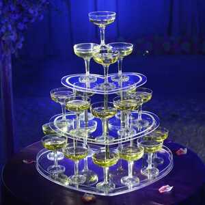 3段 ハート型 シャンパンタワー グラス 30個 セット トランプタワー シャンパン キャバクラ ホスト CLUB パーティー アルマンド 結婚式