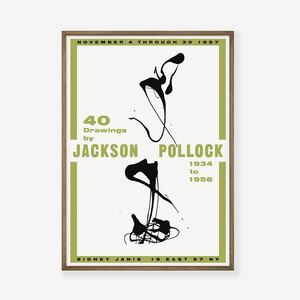 Jackson Pollock ビンテージアートポスター 海外アートポスター レトロ モダンアート 芸術 展示会ポスター グリーン