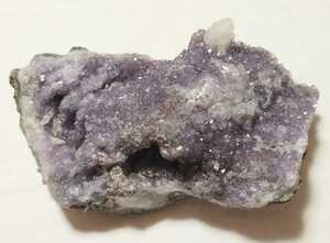ウルグアイ産　アメジスト・ホワイトカルサイト　ドゥルージークラスター　共生原石　888.2g