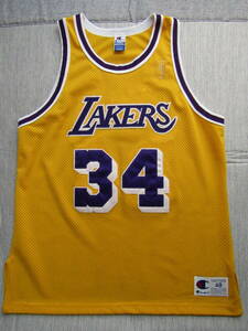 激レア！ ■良品 NBA LAKERS シャキール・オニール チャンピオン製 オーセンティック ユニフォーム ジャージ　当時物　レイカーズ シャック