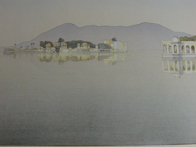 白崎明、斜光走駒、希少な大判額装用画集より、美品、日本人画家