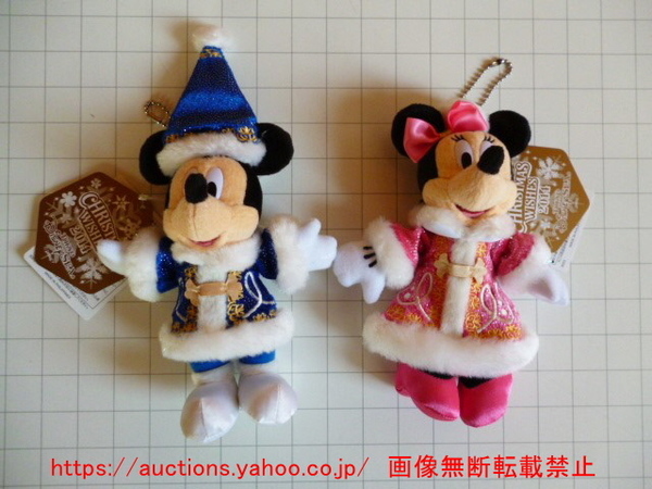 《送料無料》東京ディズニーシー クリスマス2014 ぬいぐるみバッジ ミッキーマウス ミニーマウス 各1 CHRISTMAS WISHES 2014 ぬいば