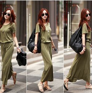  Maxi-length dress all-in-one short sleeves resort One-piece pants pants One-piece long One-piece black black 