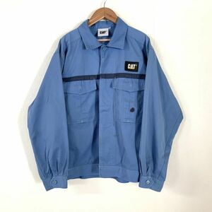  ultra rare hard-to-find not for sale CAT Japan Caterpillar Work jacket men's large size LL blue collector 