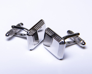 ◆カフスボタン ONYX-ART LONDON CK1121 stepped suitable for engraving CUFFLINCS　すっきりデザイン素敵な正統派です・・♬～