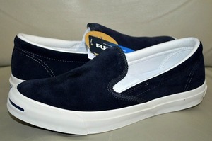 新品未使用 CONVERSE JACK PURCELL ジャックパーセル スリッポン SUEDE SLIP-ON RH スエード 1SC347 US8.5 27センチ ダークネイビー