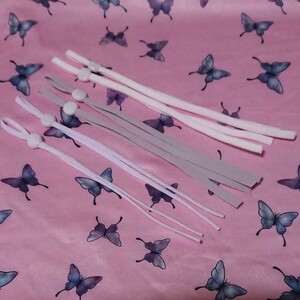 蝶柄 バタフライ柄 生地 ゴム紐 ストッパー ハンドメイドキット