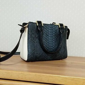 値下げ パイソン×牛革 バック 革ショルダーバッグ ハンドバッグ