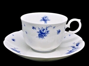 3QV売切！税無し☆Noritake(ノリタケ)★カップ＆ソーサー★コーヒー★珈琲★青い花★日本製★現品限り★0122-8