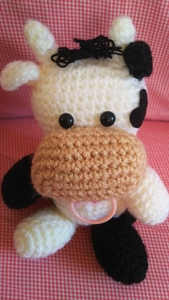 [ new goods ]* knitting soft toy hand made .. cow .COW interior antique present . main 1 point thing lovely *