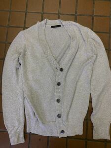  beautiful goods unused, but some stains equipped moussy genuine article silver gila silver knitted cardigan size 1
