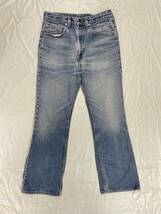 古着 1827 W32 デニム パンツ ビンテージ 80 70 60 USA vintage リーバイス Levi's ジーンズ 517 オレンジ ダメージ ヒゲ _画像1