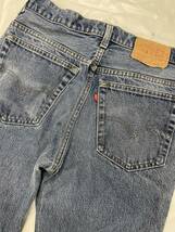 古着 1827 W32 デニム パンツ ビンテージ 80 70 60 USA vintage リーバイス Levi's ジーンズ 517 オレンジ ダメージ ヒゲ _画像8