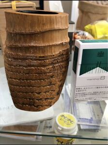 竹根 掛け花入 在銘 花押 朱印 茶道具 名人作？