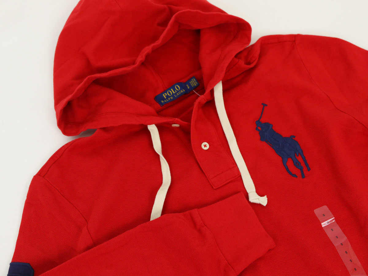 新品 アウトレット 1705 Mサイズ フード付き 長袖 ポロ シャツ polo ralph lauren ポロ ラルフ ローレン 赤 RED 新品 アウトレット 1705 Mサイズ フード付き 長袖 ポロ シャツ polo ralph lauren ポロ ラルフ ローレン 赤 RED
