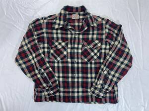  old clothes 1809 M check long sleeve wool shirt USA wool Vintage original vintage 60 70 80 90 sunkist