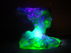 France　Uranium glass　Pte de verre　フランス　パート・ド・ヴェール　硝子文鎮等に　Daum ドーム　ウランガラス　ステムグラス脚のみ