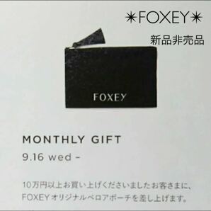 新品非売品　FOXEY フォクシー ベロア ポーチ ノベルティ.*・゜・*.