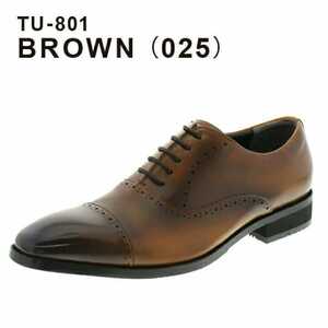 未使用　アシックス 26.5cm ブラウン　texcy luxe(テクシーリュクス) ストレートチップ 2E相当 TU-801 メンズ 革靴 ビジネスシューズ REGAL