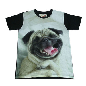 パグ わんちゃん 犬 笑うイヌ かわいい アニマル 動物 ストリート系 デザインTシャツ おもしろTシャツ メンズ 半袖★tsr0042-blk-xl
