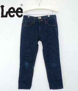 ★日本製*Lee x Harrisコラボ*Sサイズ*ジーンズ*ジーパン*牛革パッチ*デニム*リー*レディース*ネイビー　＃3259